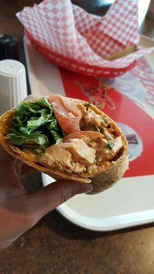 Chipotle pesto chicken wrap