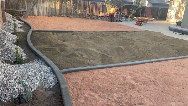 Curbing done