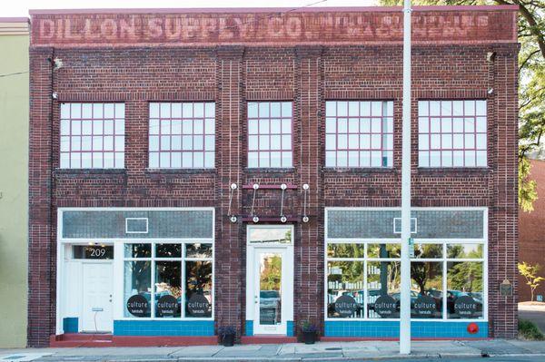 The wonderful historic Downtown Durham location of Culture Hair Studio.