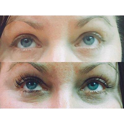 Lash Lift lasts 6-8 weeks or longer! These are your natural lashes curled and lifted!