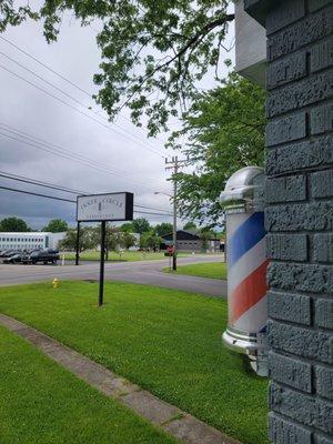 Barber Pole from the Front Porch Entrance to the Barber Shop