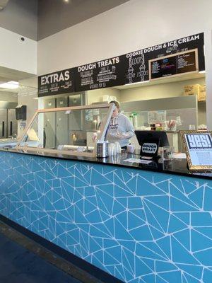 Dough and ice cream counter