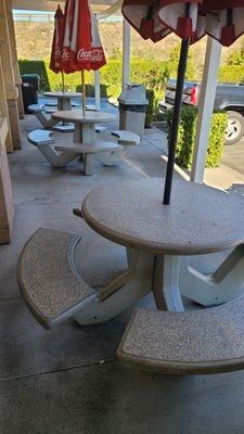 Outdoor seating.