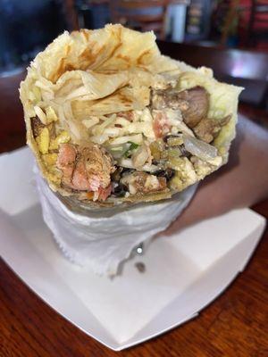 Grilled chicken burrito