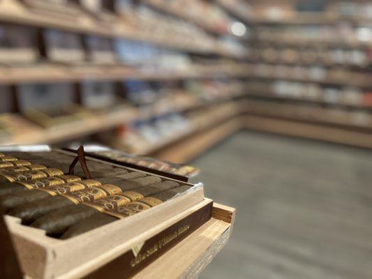 Our walk-in humidor is one of the largest in Minnesota. And smells like a cedar sauna!