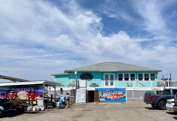 Storefront and parking area