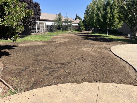 Fixed/installed sprinklers and prepared area for hydro-seed.