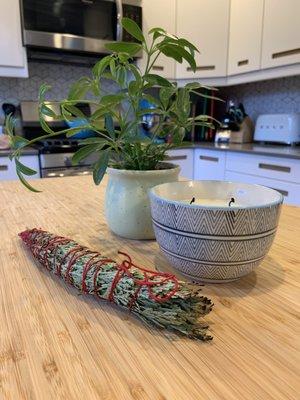 a beautiful hand packed cedar bundle Kelli smudged my home with