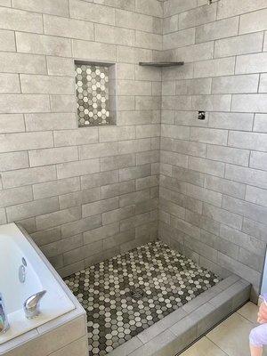 Master shower tile