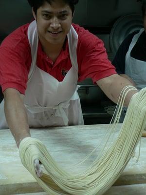 making the noodles