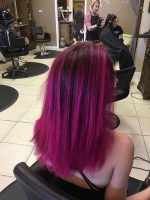 Fun pink balayage