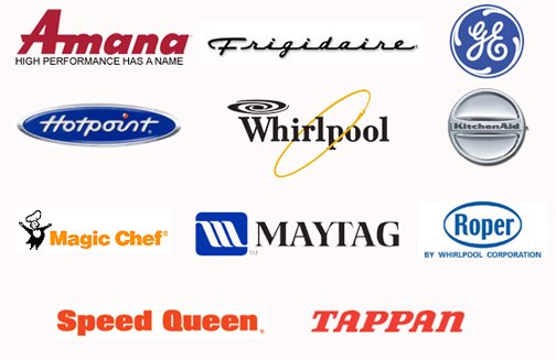 Major Appliance Brands we Service.