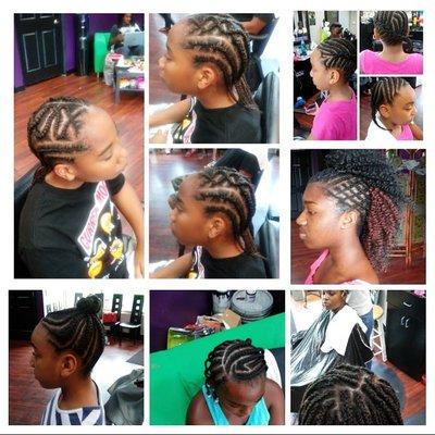 Children styles, natural braids