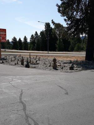 Cool rocks in the parking lot.