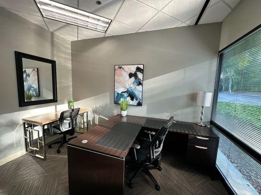 Office for two. Private, dedicated office. Reliable, high-speed Internet service and 24/7 access.