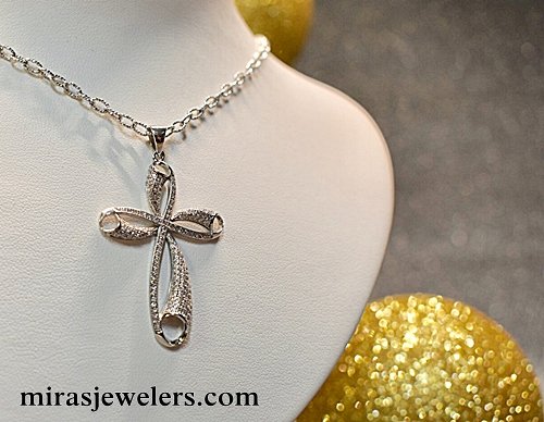 Sterling Silver CZ Cross