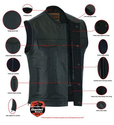 Men's Concealed Carry Leather Vest