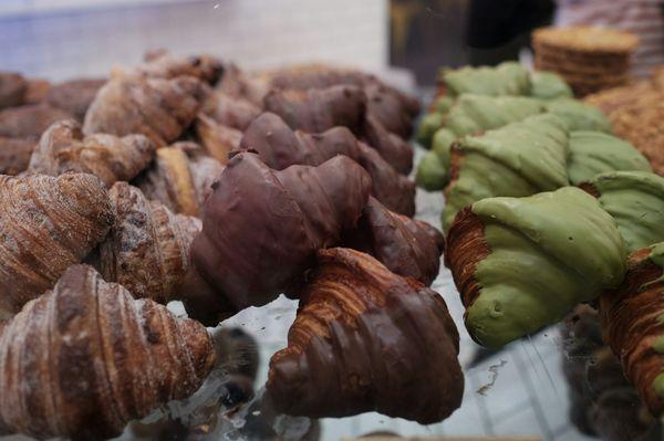 Churro, chocolate, matcha croissant