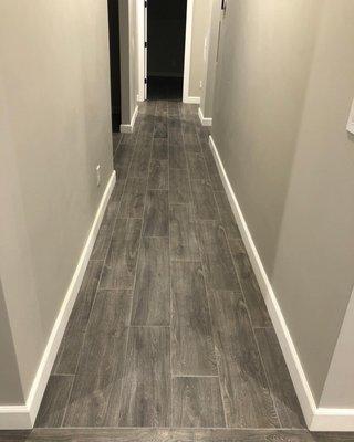 Flooring, baseboard and paint