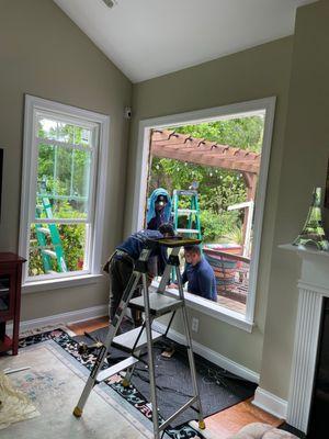 Window installation. Excellent attention to detail!!!!!