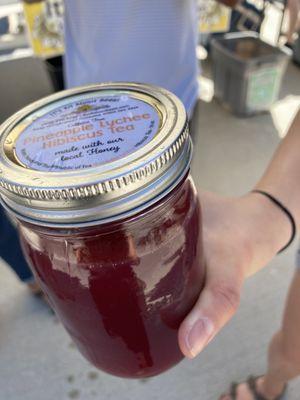 Pineapple lychee hibiscus tea at the farmers market!