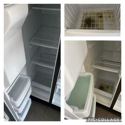 Freezer before and after.