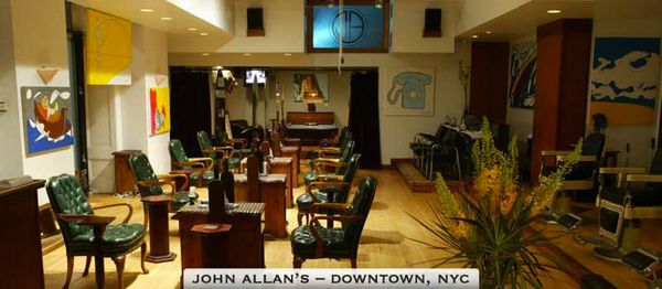 John Allan's Downtown offers clients grooming and relaxation in an old fashioned speakeasy style setting.