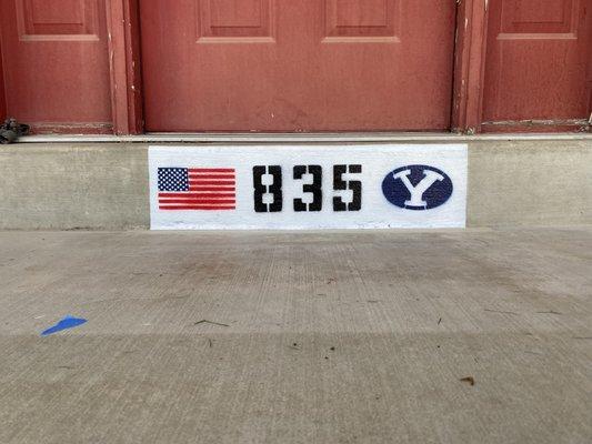 American flag stencil with Byu stencil!