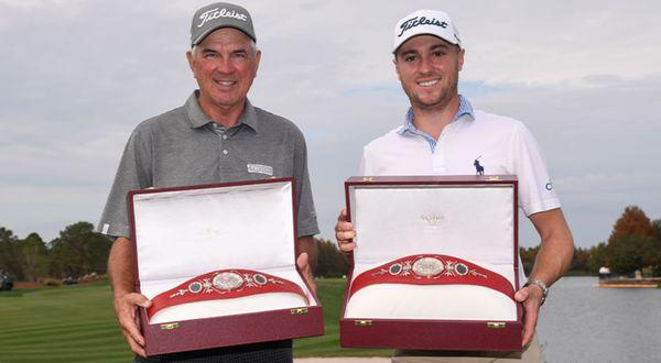 2020 PNC Championship winners Mike Thomas and son, Justin Thomas.