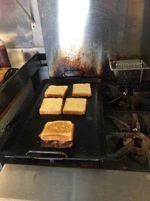 Brisket grilled cheese sandwiches. Yum!