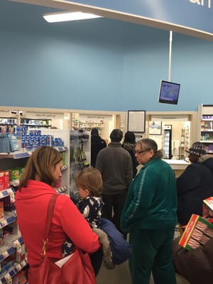 Line out the door at the pharmacy as usual.