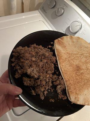 Steak Cheese and Mushroom on Syrian bread.