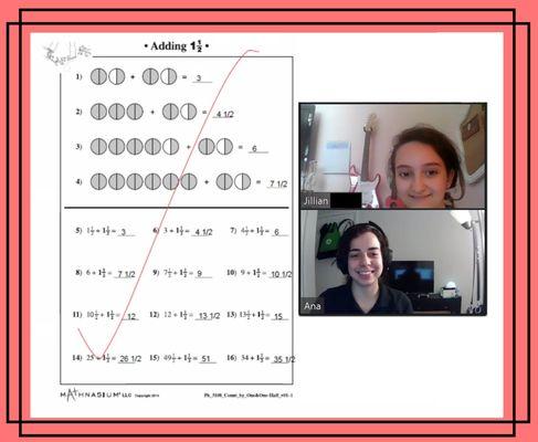 Mathnasium@Home session with an student and her online instructor!