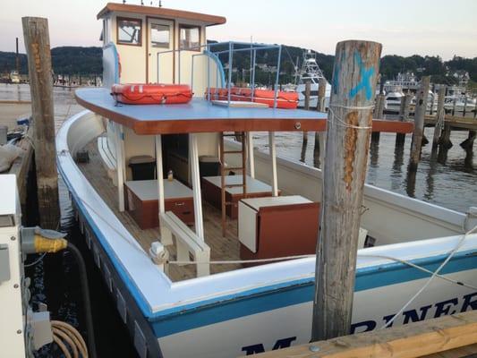 Mariner ready for passengers.  Hop on one of our Friday Night Sunset Cruises.  Memorial day to Labor day.  6:30 - 8:30.