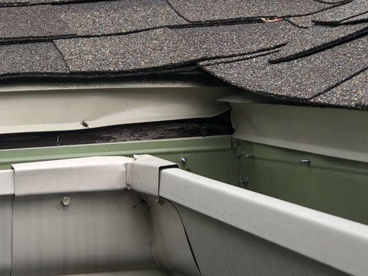 I've had to bend out the drip edge to keep water from going behind the gutters. What poor craftsmanship