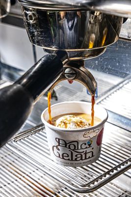 Affogato - Scoop of Gelato with a Double Espresso poured on top