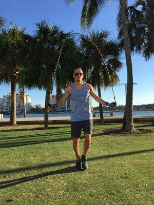 Outdoor boxing class