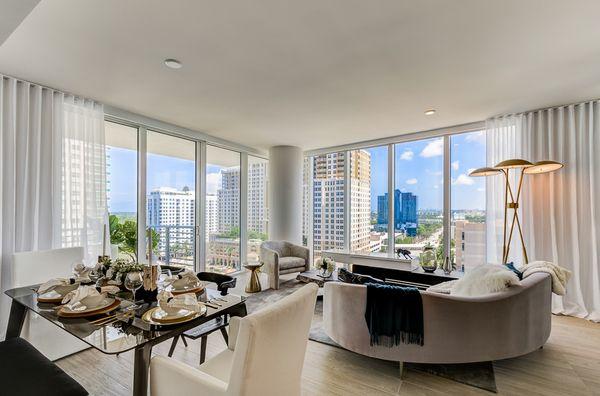 Alluvion Las Olas Model Unit Living Area