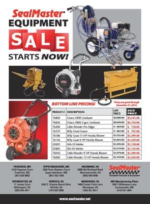 Check out SealMaster's summer sale on equipment