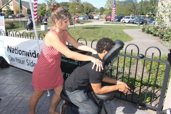 Chair Massage at the Constitution Fair.