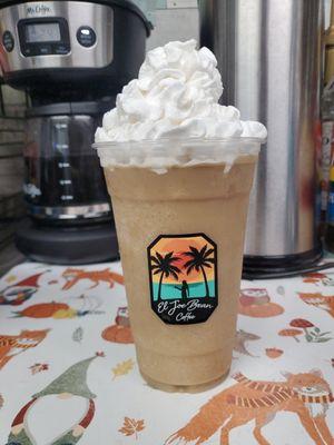 Blended iced coffee with whipped topping