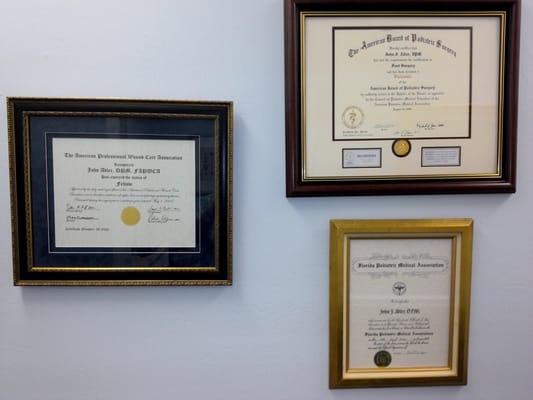 Dr. Adler's Diplomas