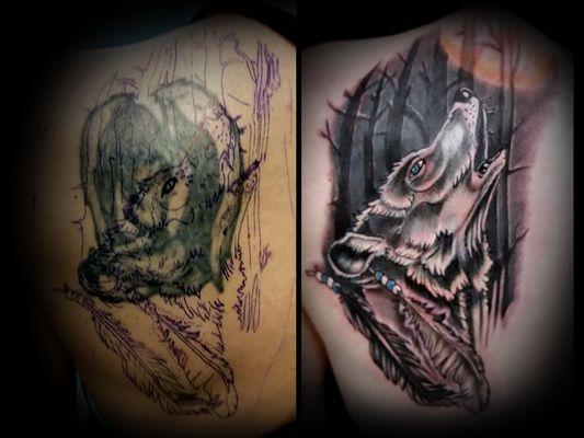 Tattoo cover-up by Inkslinger Erick