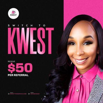 Switch To Kwest and receive $50