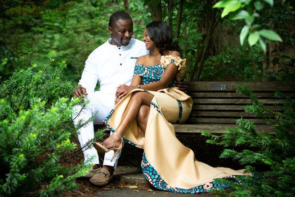 Engagement session in the park for Nana and Adil in Greensboro, NC