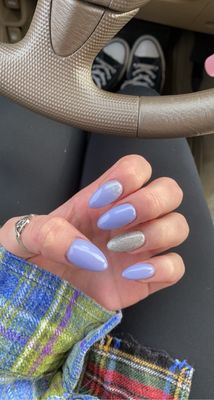 Lavender and silver nails