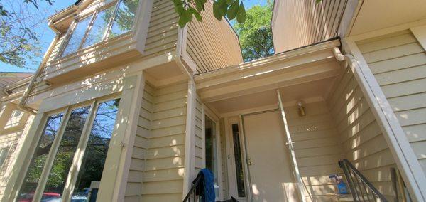 Siding repair and painting.