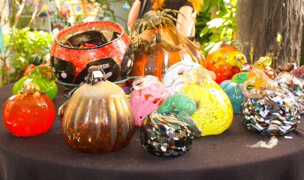 A dazzling array of glass pumpkins to celebrate the fall season