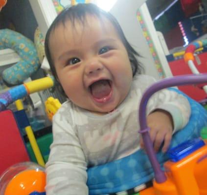 Big smiles in our baby room.