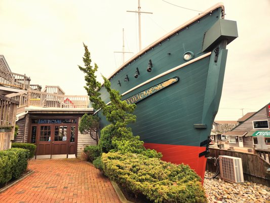 AHOY! Come shop in the historic Lucy Evelyn, a beached schooner, at Schooner's Wharf on Long Beach Island!